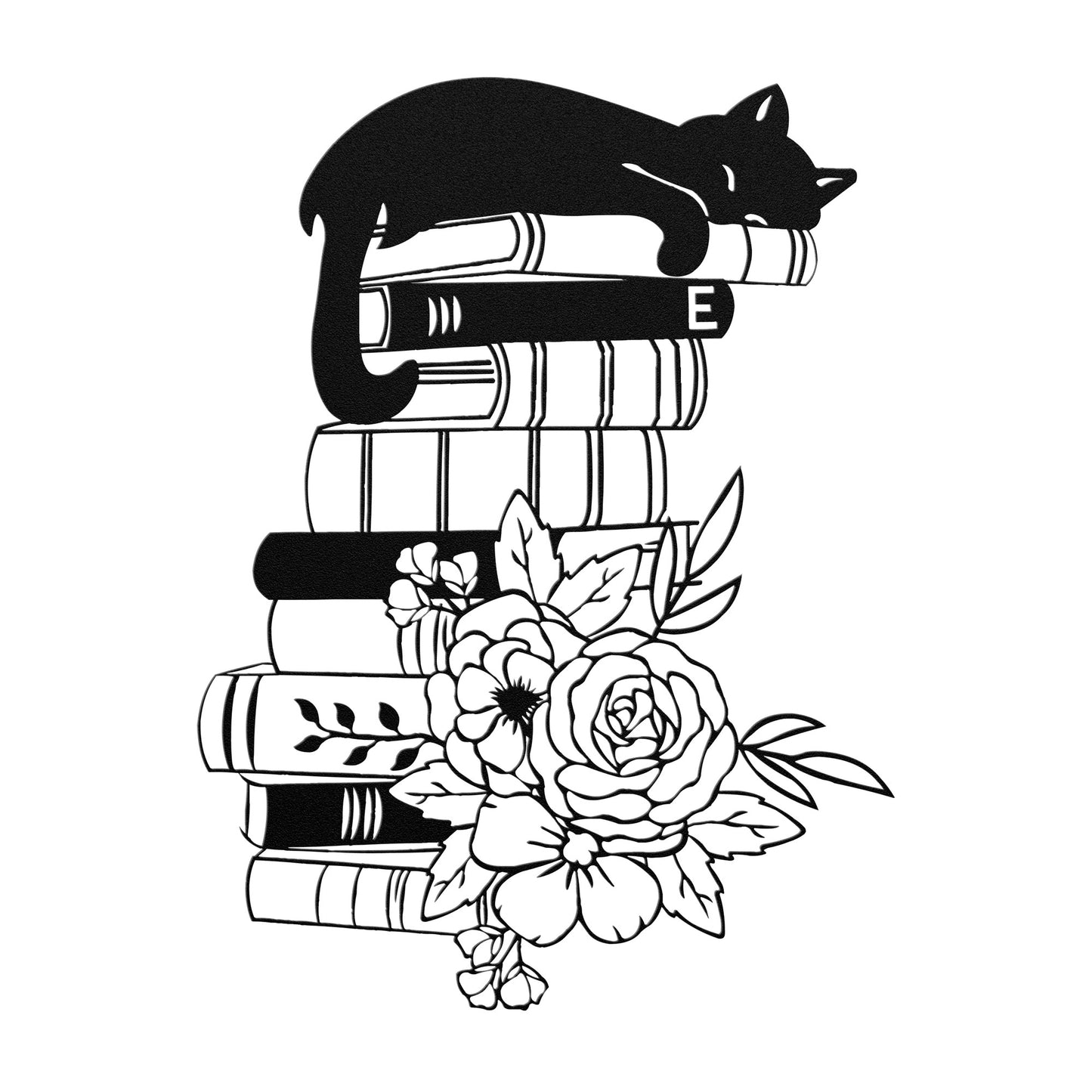 Cats and Books Metal Wall Art