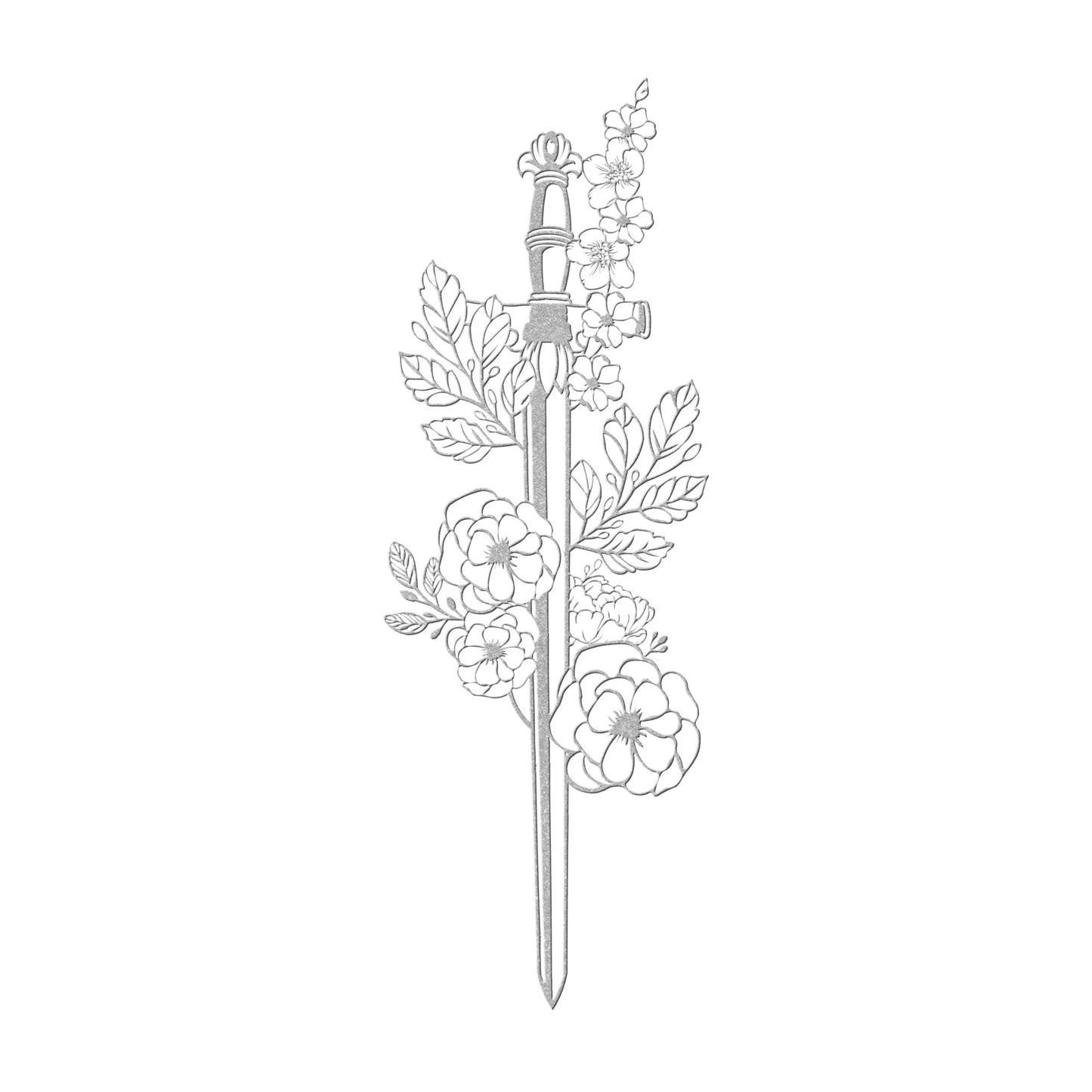 Dark Romance Flower Sword Metal Wall Art