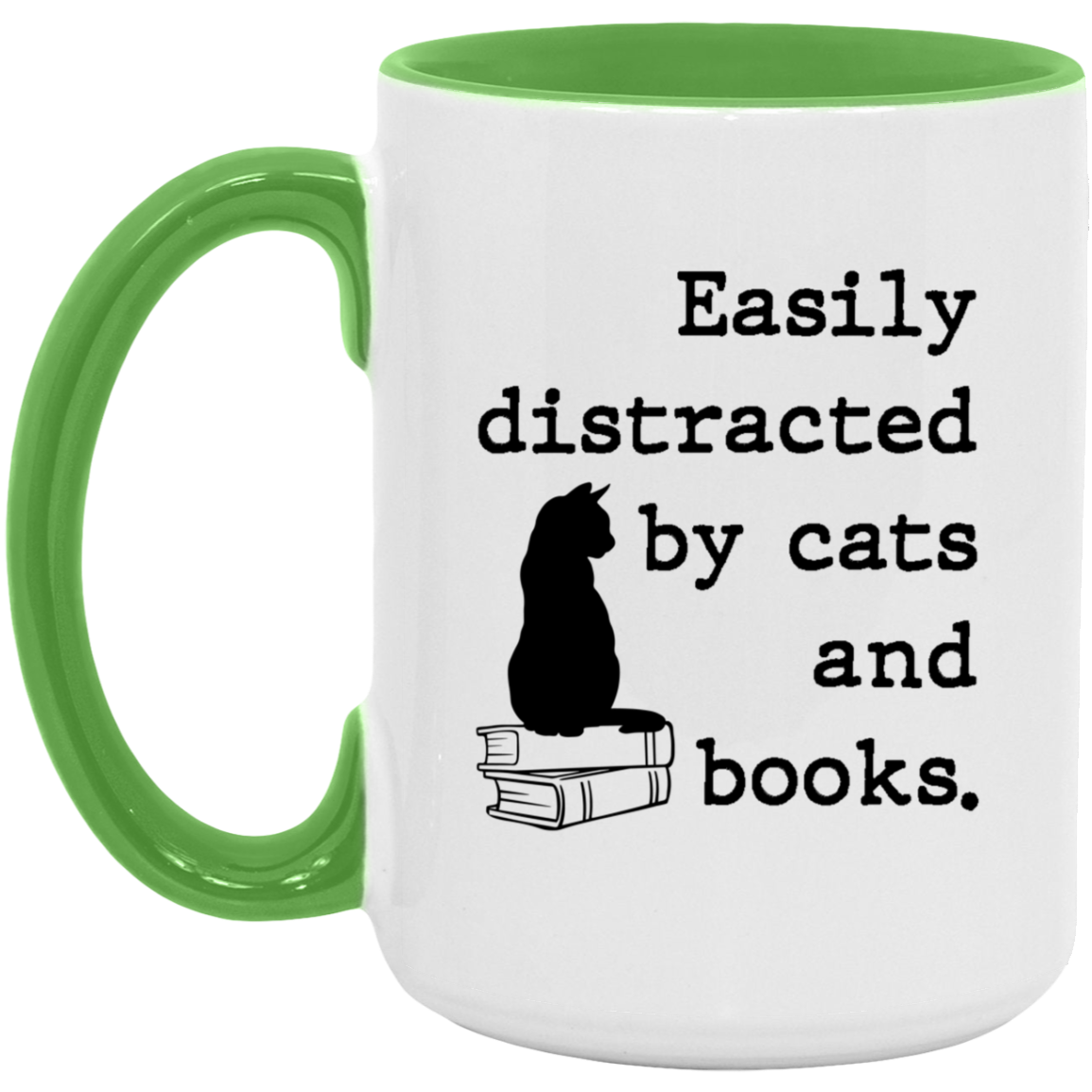 Easily Distracted By Cats & Books Coffee Mug