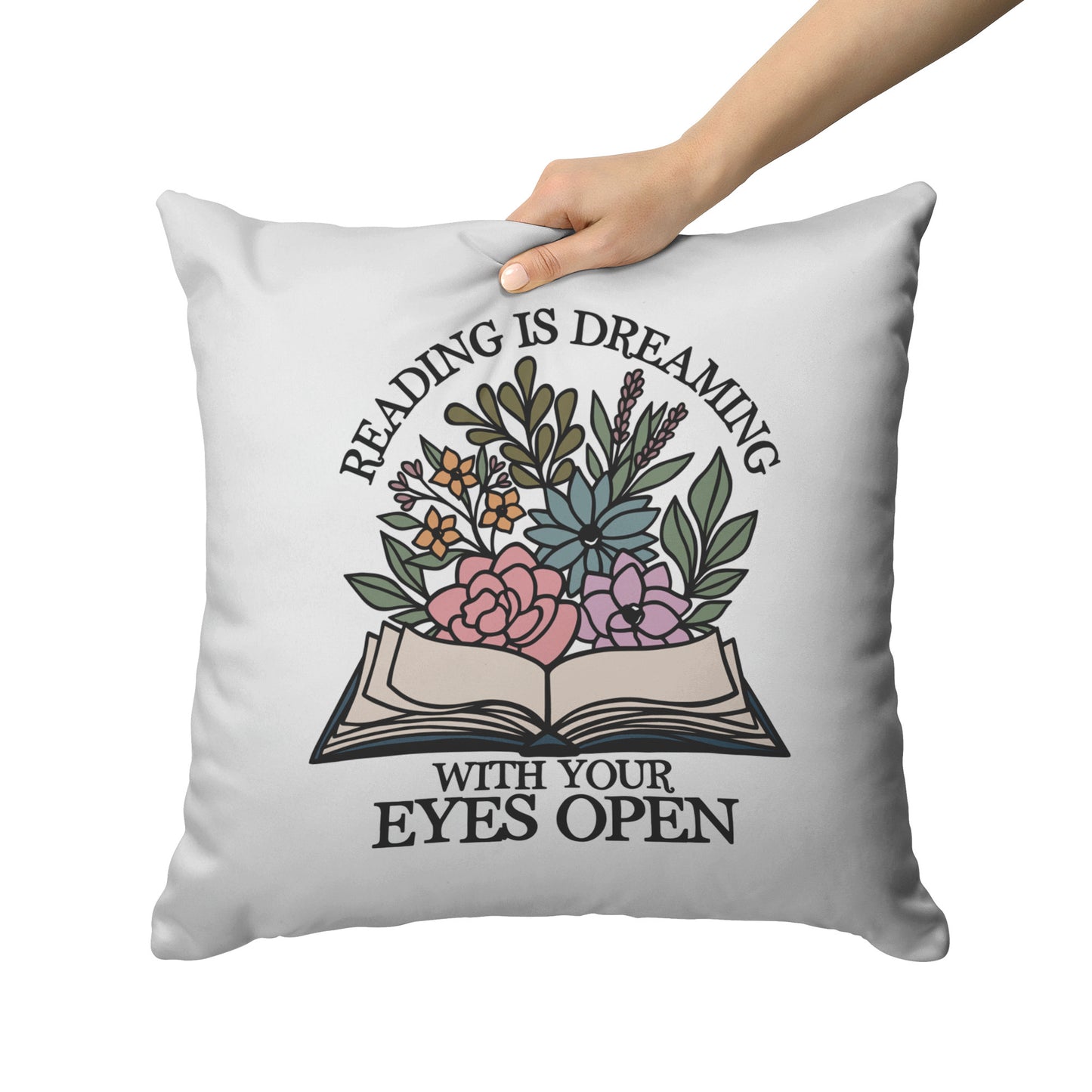 Reading Is Dreaming Bookish Throw Pillow