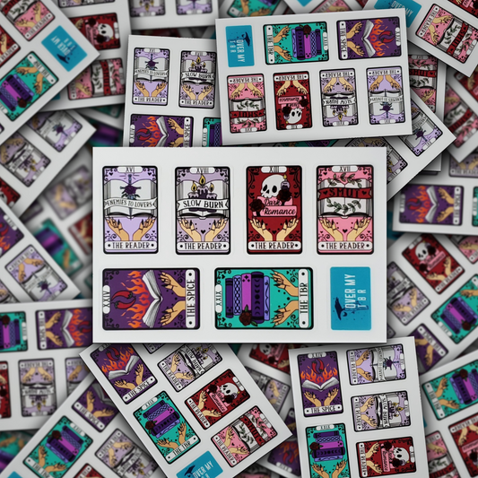 Book Love Tarot Card Bookish Sticker Sheet